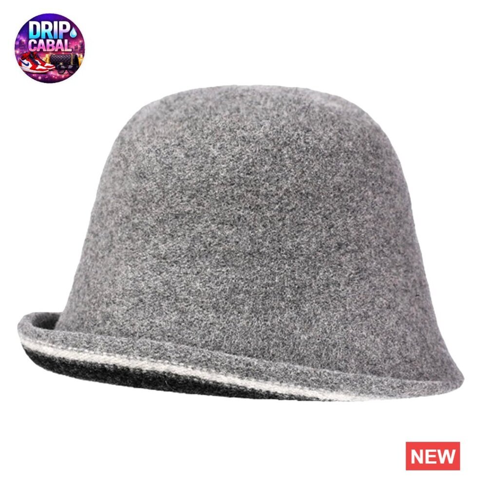 Wool Blend Vintage Bucket Hat Classic Felt Bowler Cap